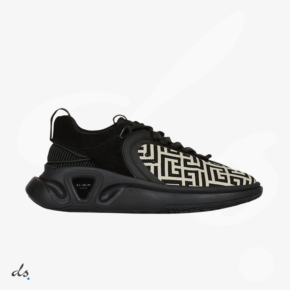 amizing offer Balmain Bicolor gummy leather and mesh B-Runner sneakers