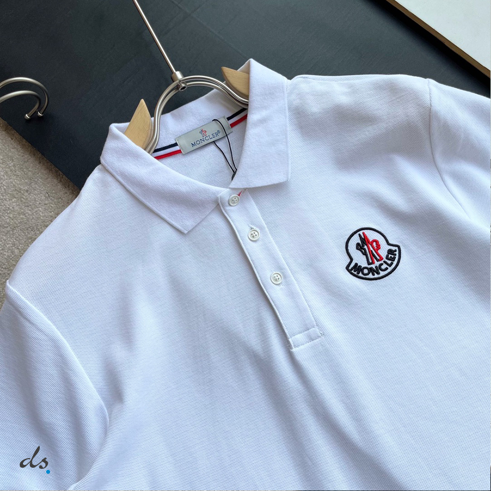 Moncler Logo Polo Shirt White (3)