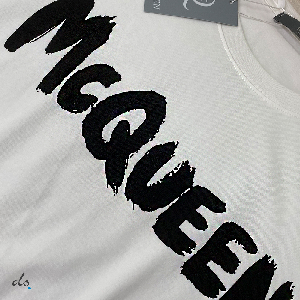 Alexander McQueen Men's Graffiti T-shirt in White (7)