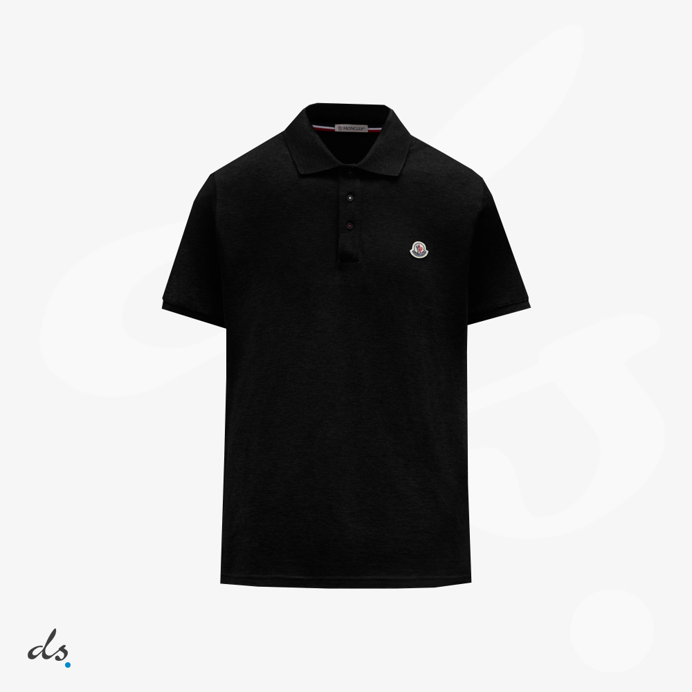 amizing offer Moncler Short Sleeve Polo Shirt Black
