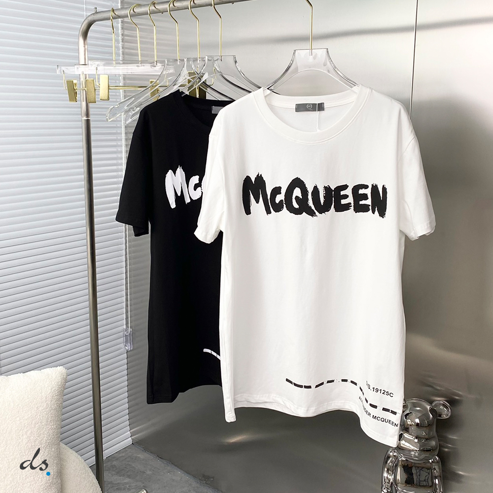 Alexander McQueen Men's Graffiti T-shirt in White (2)