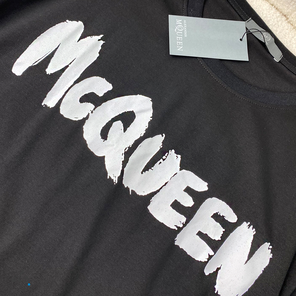 Alexander McQueen Men's Graffiti T-shirt in Black (6)
