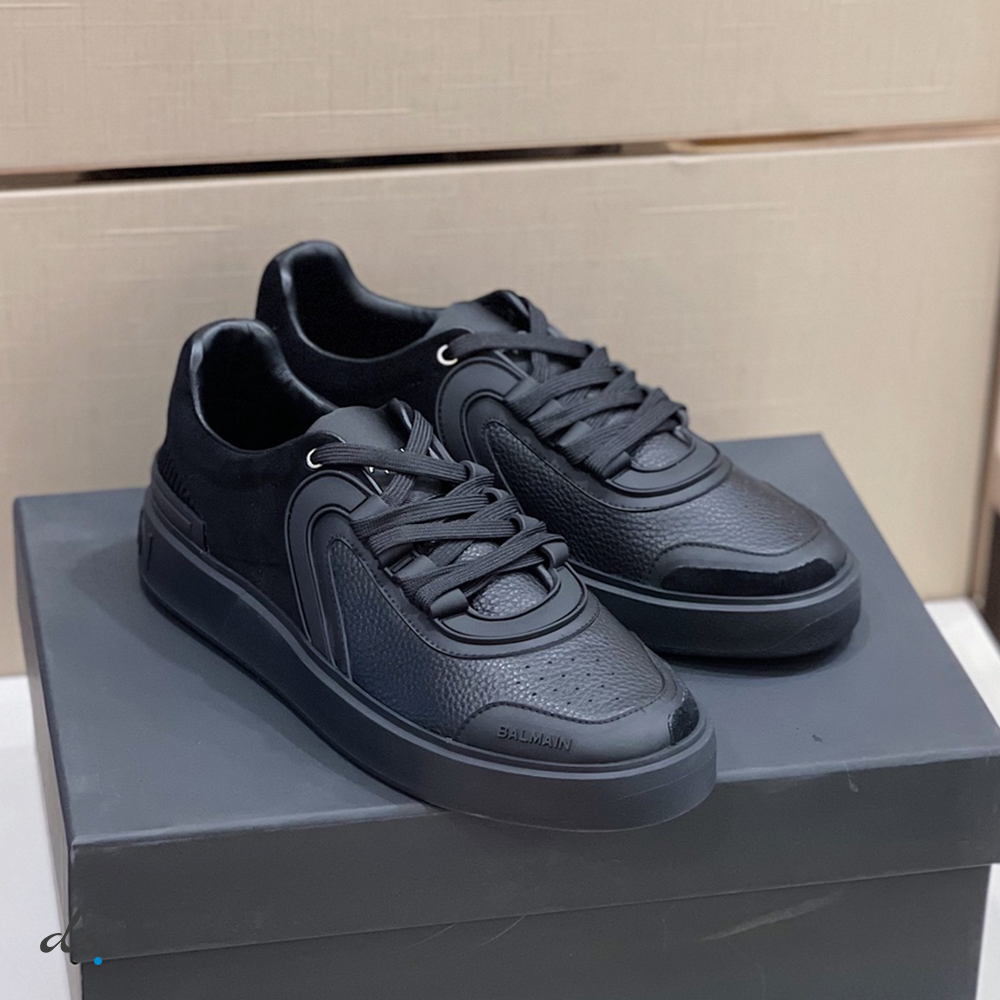 Balmain Black leather and suede B-Skate sneakers (3)