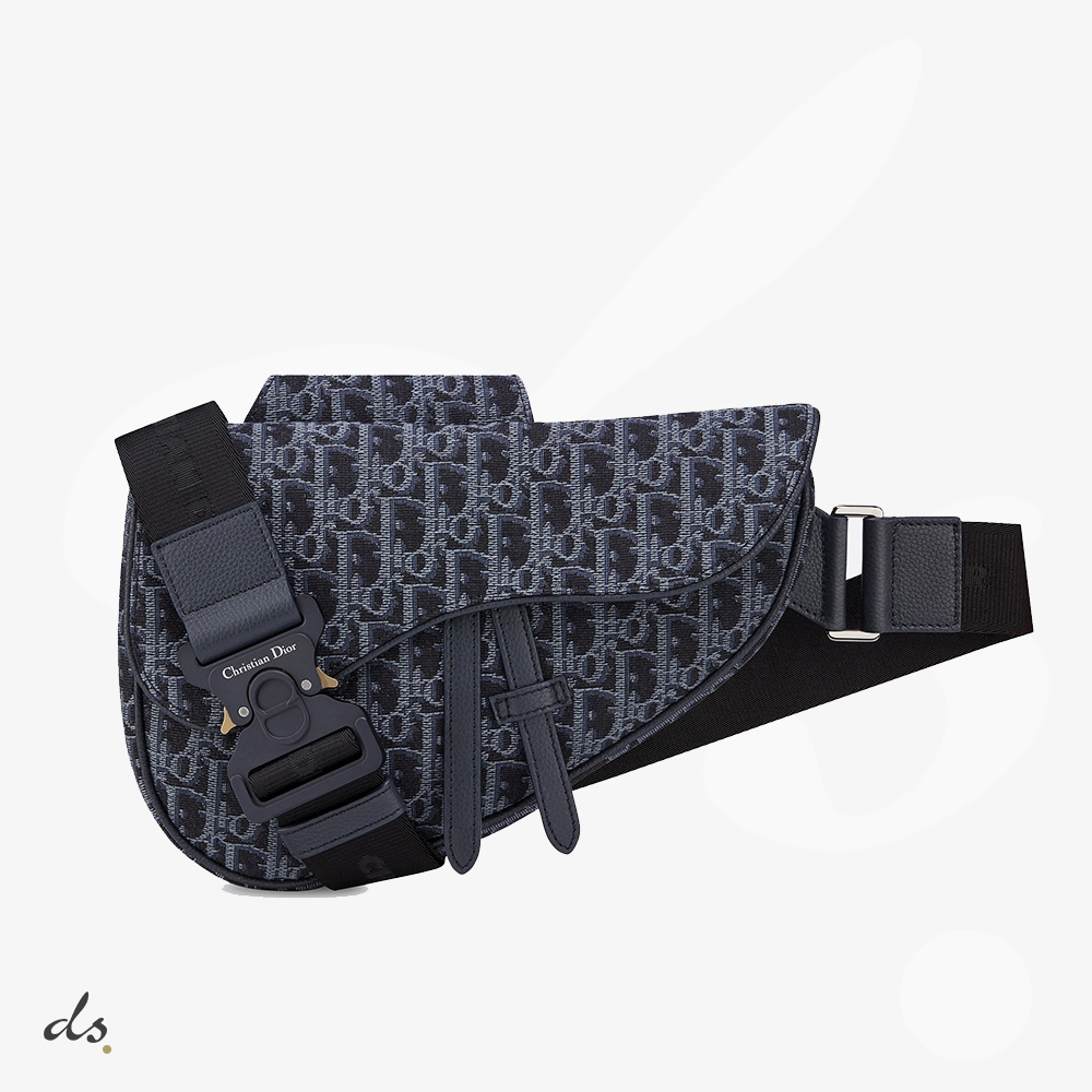 Dior Saddle Bag Oblique Jacquard Blue (1)