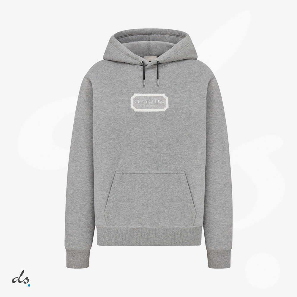 amizing offer DIOR RELAXED-FIT HOODED SWEATSHIRT GRAY
