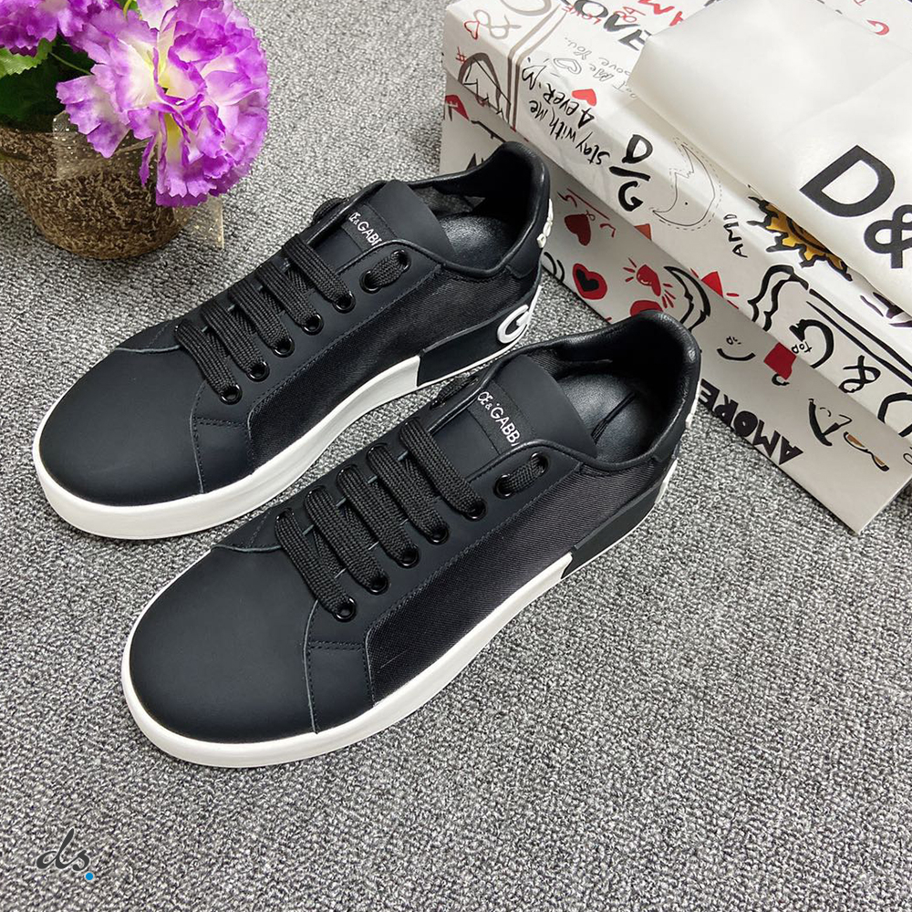Dolce & Gabbana D&G Portofino sneakers in nappa leather and mesh Black (6)