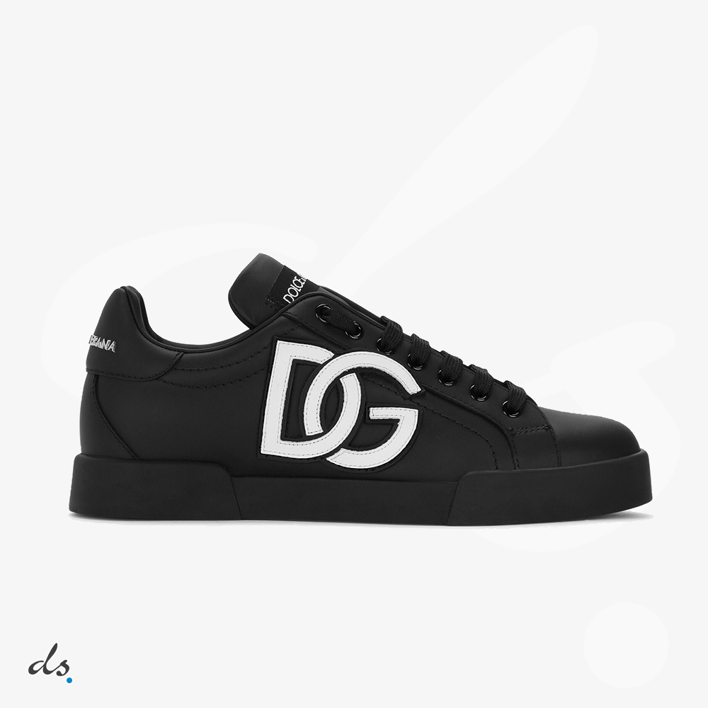 Dolce & Gabbana D&G Calfskin Portofino sneakers with DG logo Black