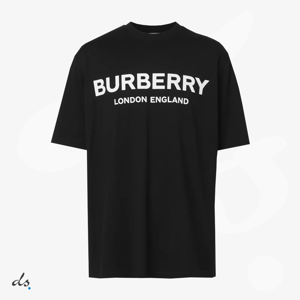 Burberry Logo Print Cotton T-shirt Black (1)