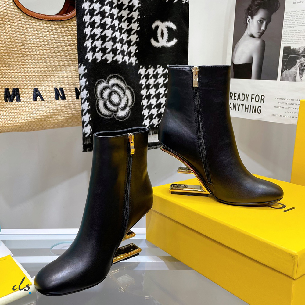 Fendi First Black nappa leather high-heel boots  (3)