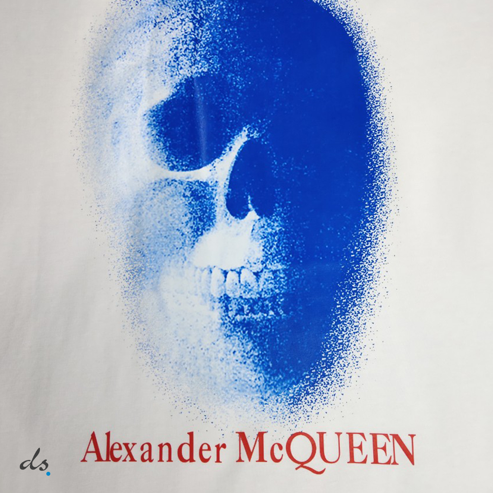 Alexander McQueen Mens Skull Motif T-shirt in White (4)