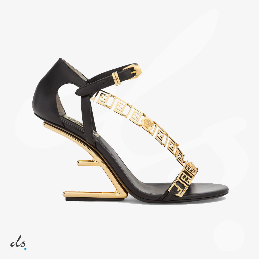 amizing offer Fendi First Fendace black leather high-heeled sandals