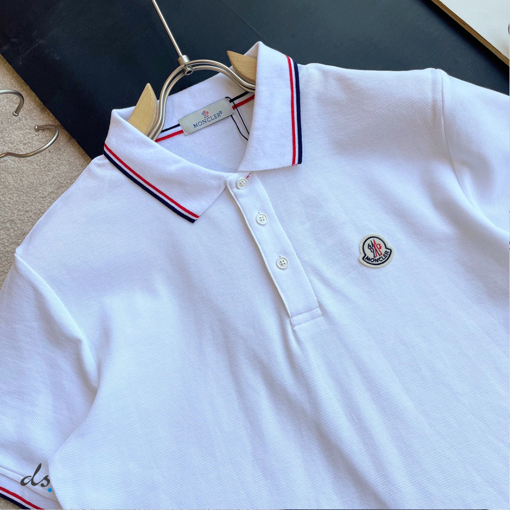 Moncler Logo Polo Shirt White With Tricolor Accents (3)