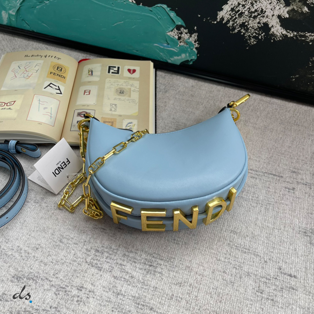Fendi Nano Fendigraphy Light blue leather charm (2)