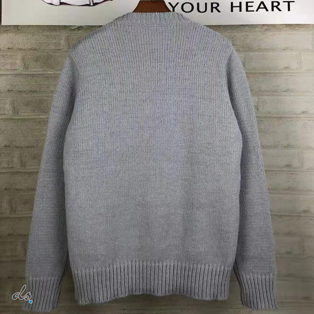 balmain Wool sweater with Balmain Paris logo Grey (7)