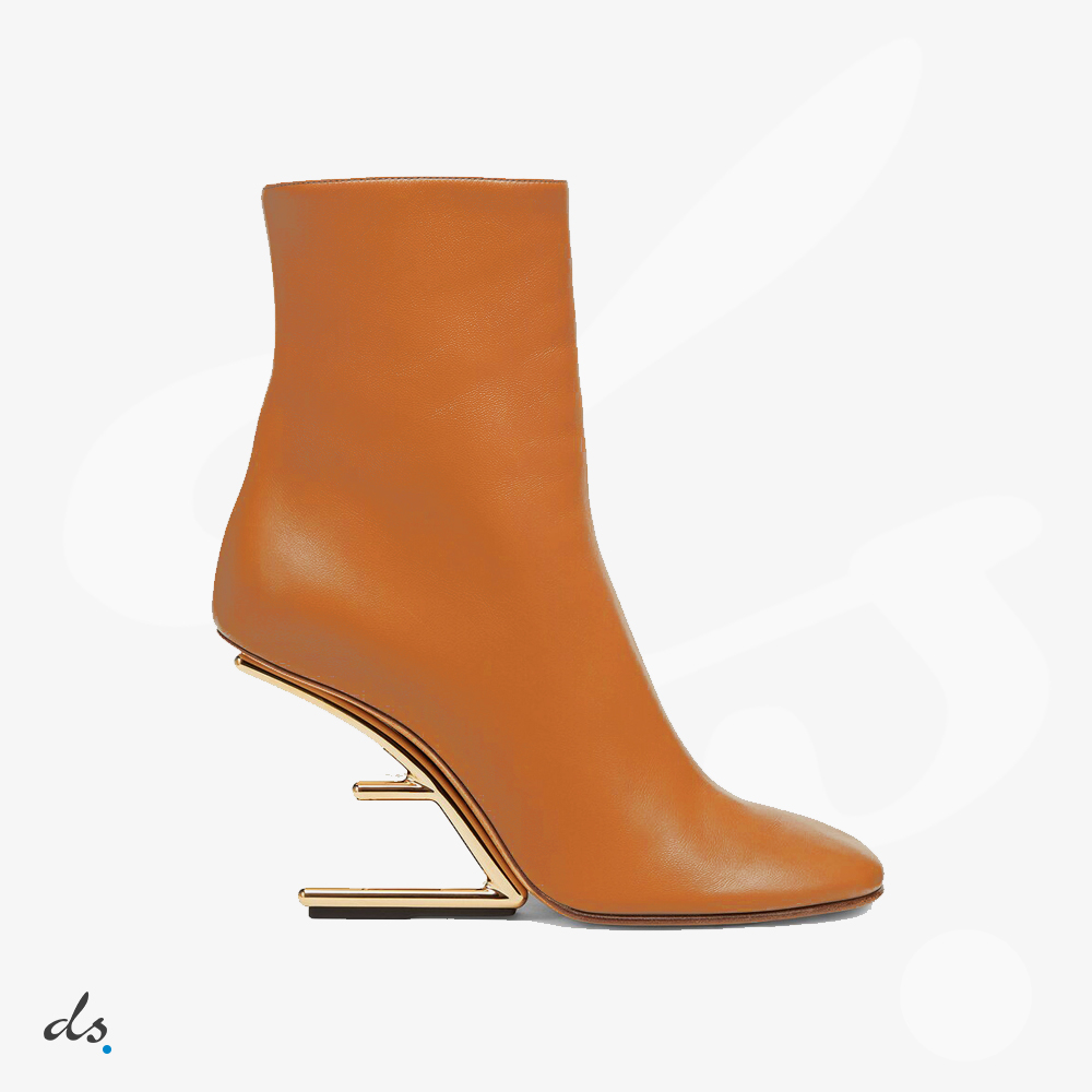 Fendi First Brown nappa leather high-heel boots  (1)