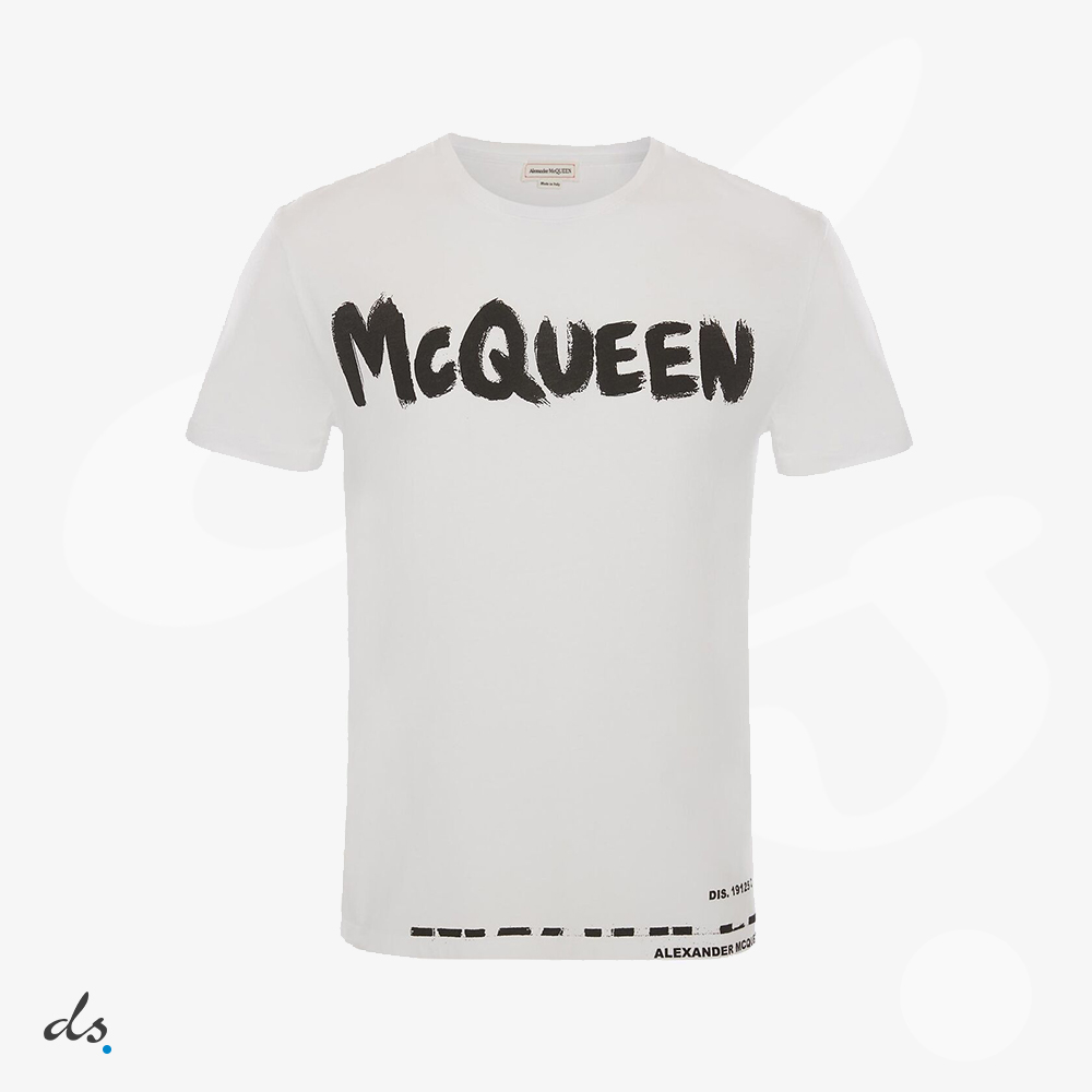 Alexander McQueen Men's Graffiti T-shirt in White (1)