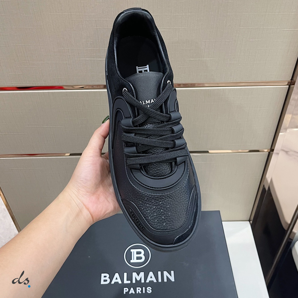 Balmain Black leather and suede B-Skate sneakers (4)