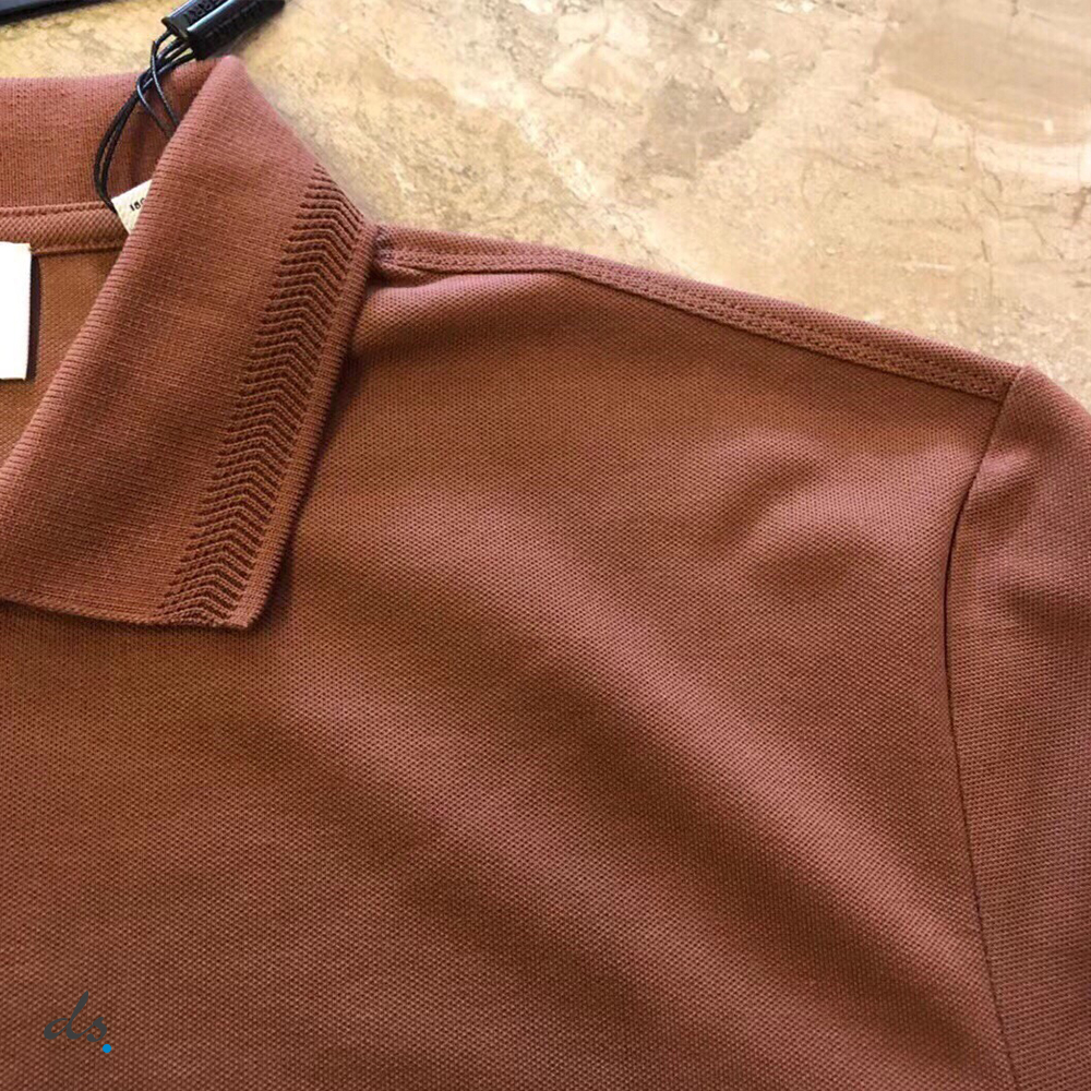 Burberry Cotton Pique Polo Shirt Chestnut Brown (5)