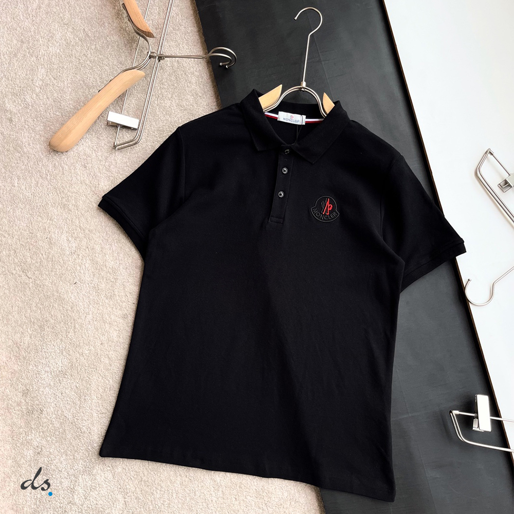 Moncler Logo Polo Shirt Black (2)