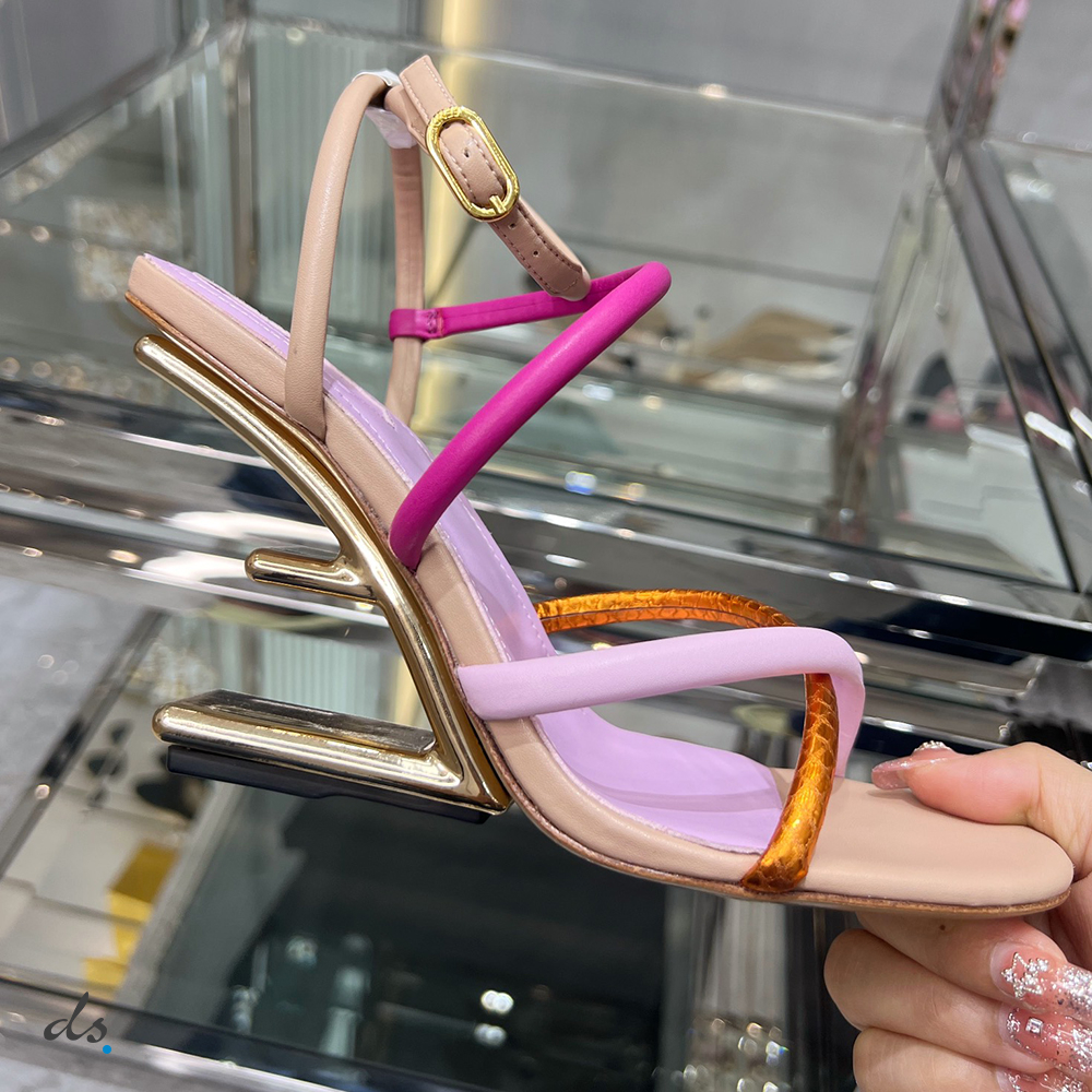 Fendi First Pink nappa leather high-heeled sandals (2)