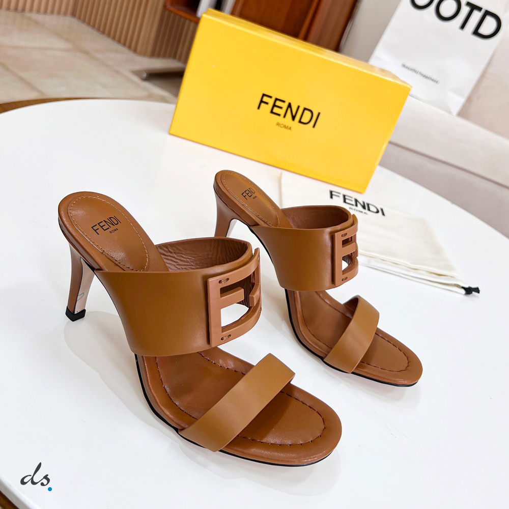 Fendi Baguette Brown leather slides (4)
