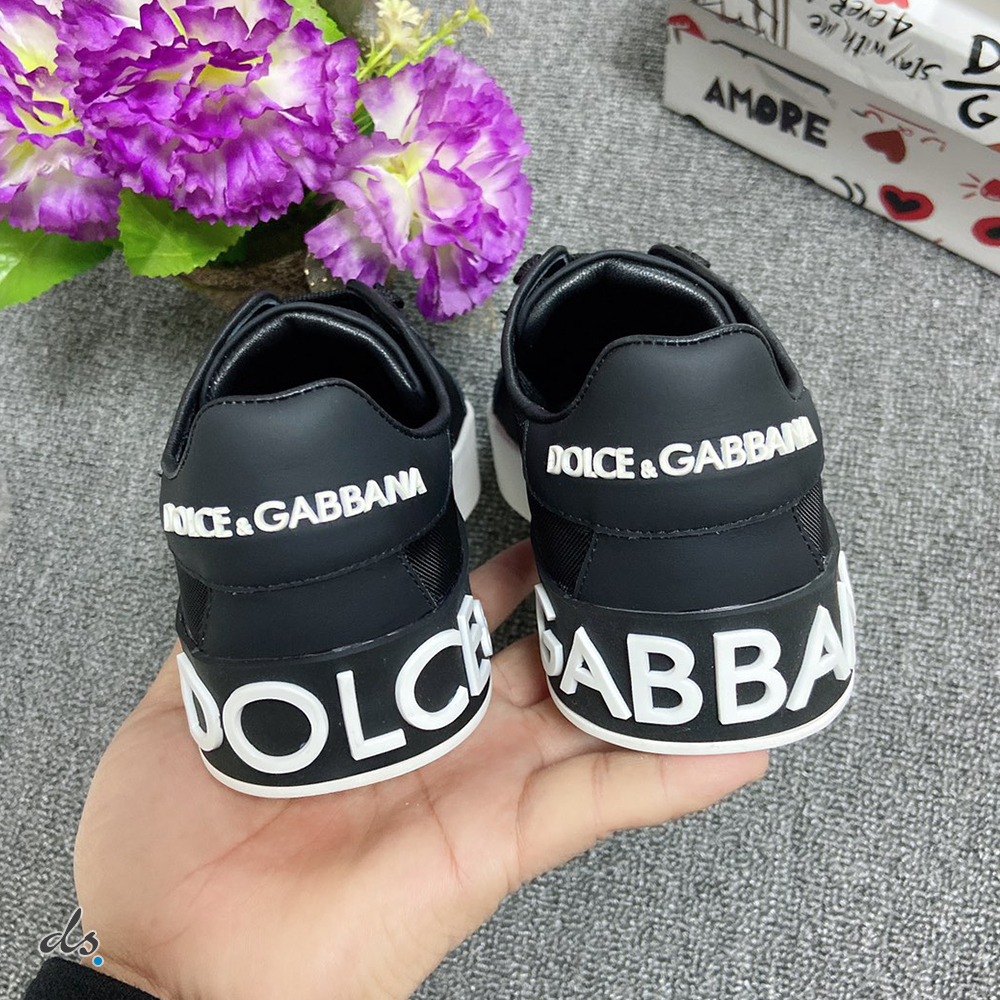 Dolce & Gabbana D&G Portofino sneakers in nappa leather and mesh Black (5)