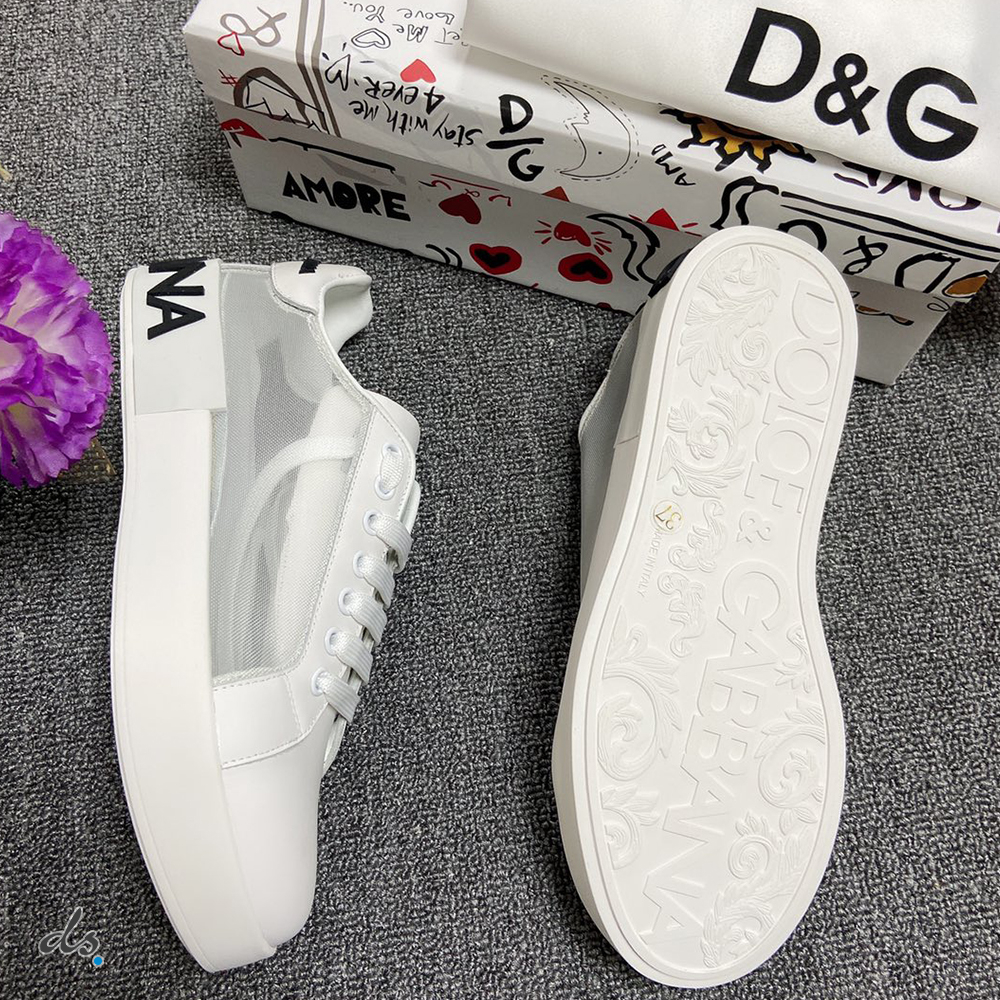 Dolce & Gabbana D&G Portofino sneakers in nappa leather and mesh White (3)