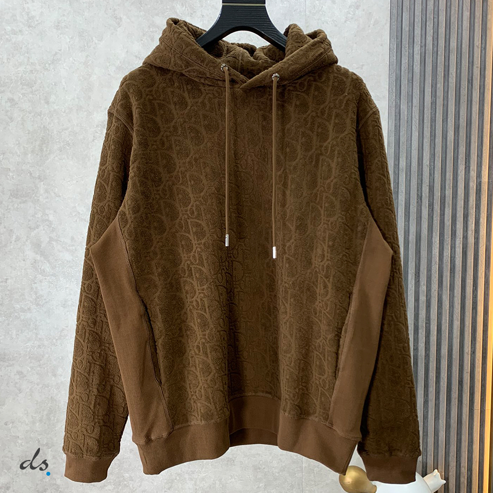DIOR OBLIQUE HOODED SWEATSHIRT RELAXED FIT BROWN (2)