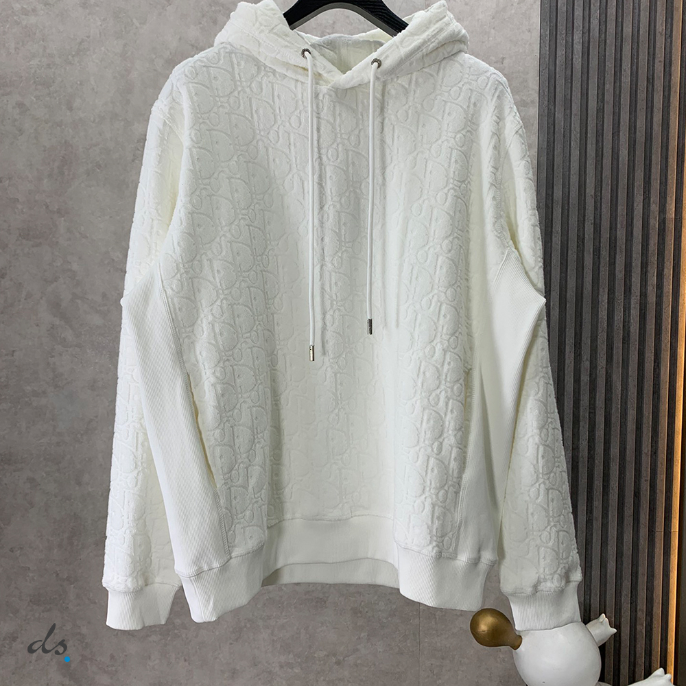 DIOR OBLIQUE HOODED SWEATSHIRT RELAXED FIT WHITE (2)