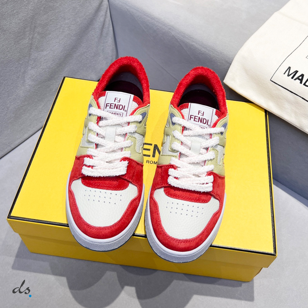 Fendi Match Red leather low-tops (3)