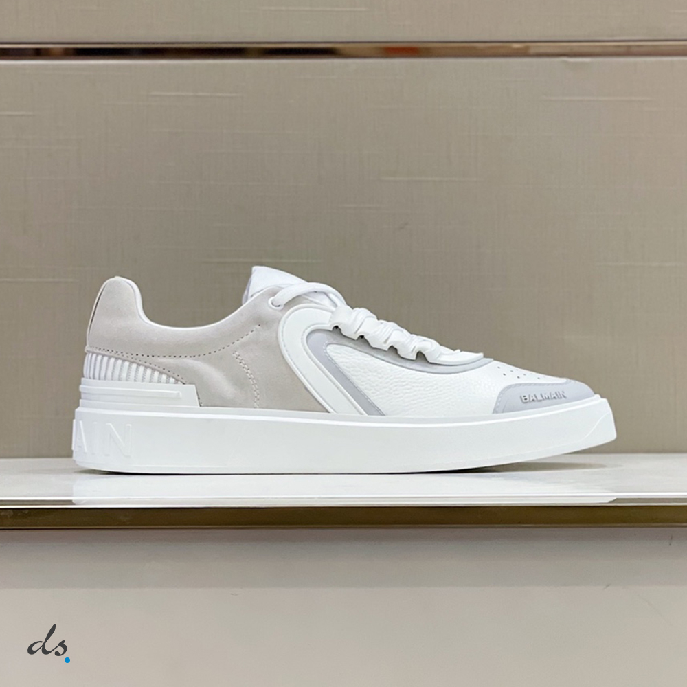 Balmain White leather and suede B-Skate sneakers (2)