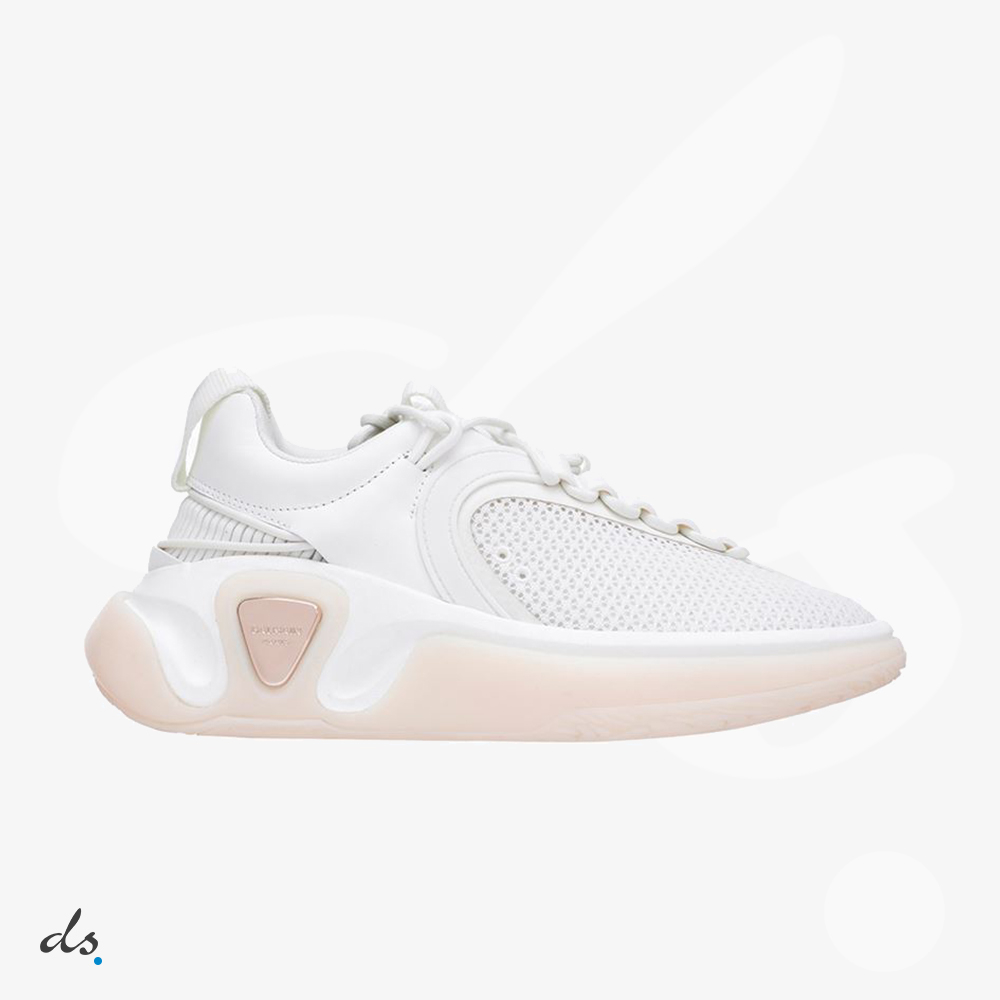Balmain White gummy leather and mesh B-Runner sneakers (1)