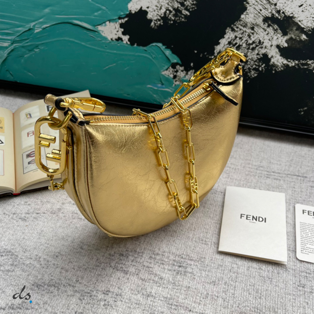 Fendi Nano Fendigraphy Gold leather charm (3)