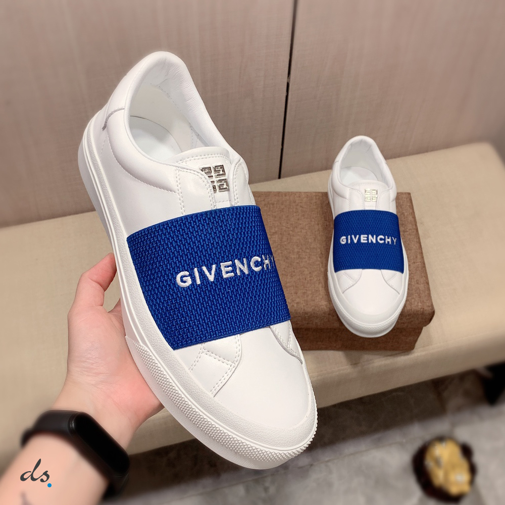 GIVENCHY Sneakers in leather with GIVENCHY webbing Blue (6)