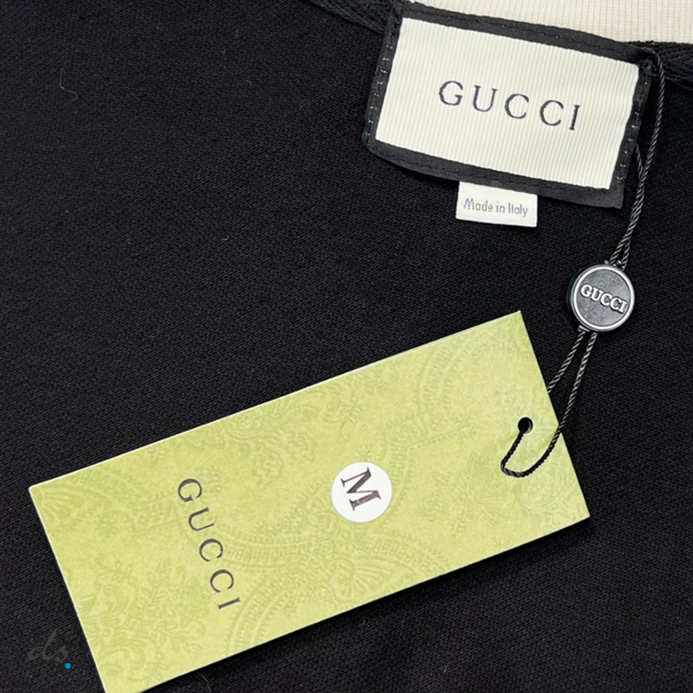 Gucci  Cotton piquet polo with Interlocking G Black (6)