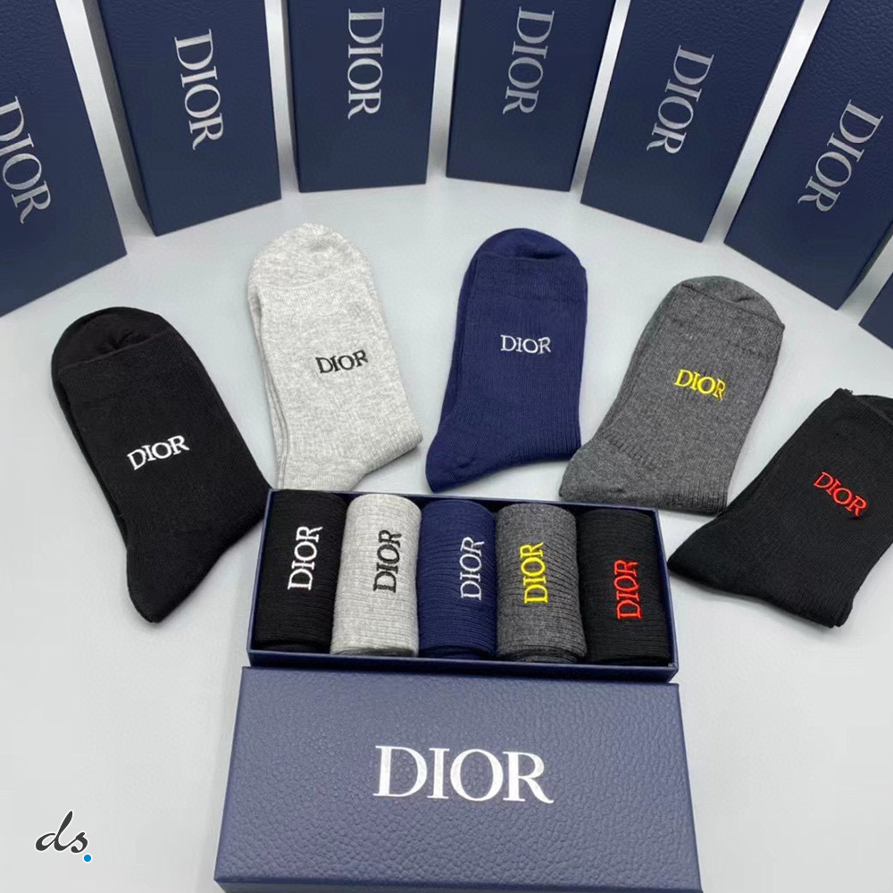 DIOR ONE BOX AND FIVE PAIRS CLASSIC HIGH LENGTH SOCKS (2)