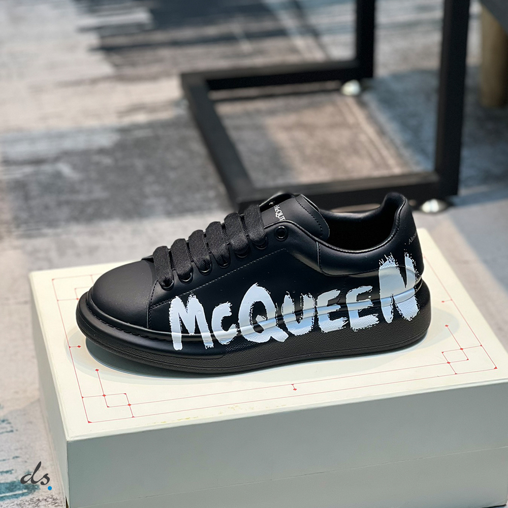 Alexander McQueen Graffiti Oversized Sneaker in Black (2)
