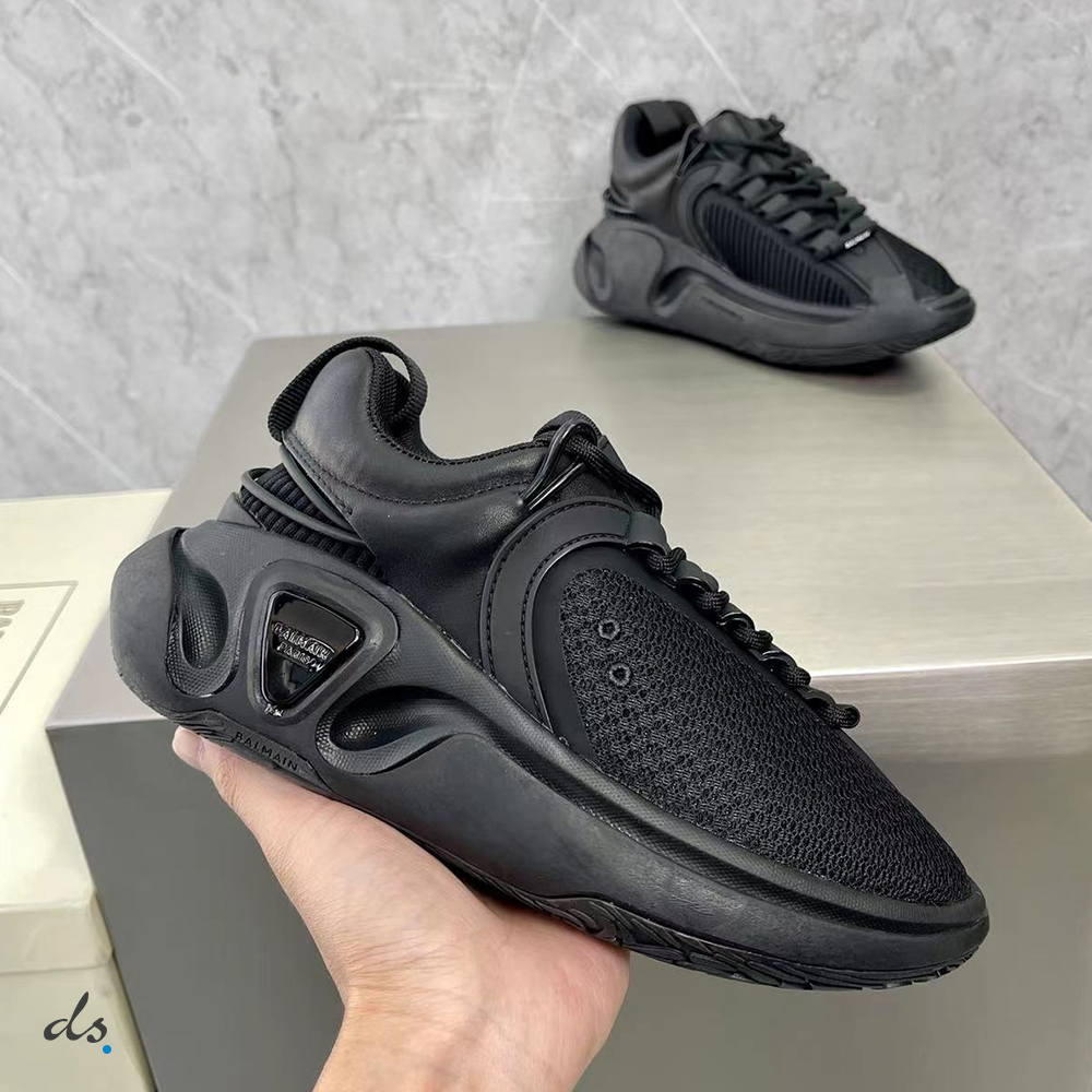Balmain Black reflective material and mesh B-Runner sneakers (4)