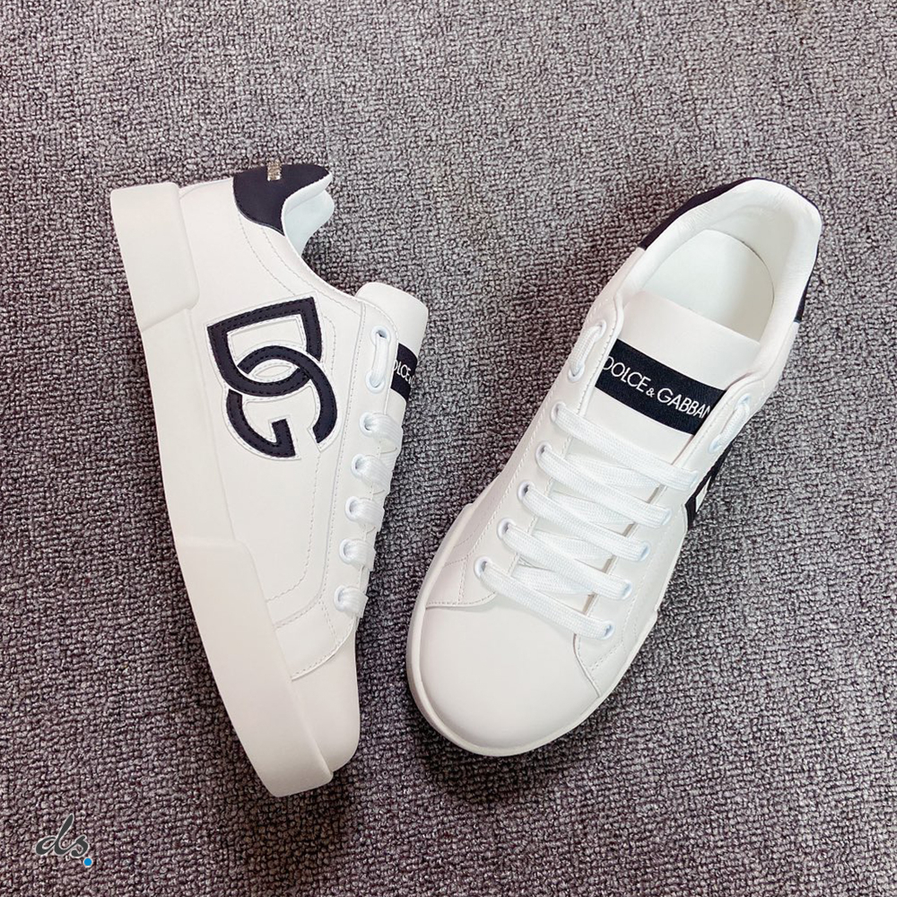 Dolce & Gabbana D&G Calfskin Portofino sneakers with DG logo White (3)