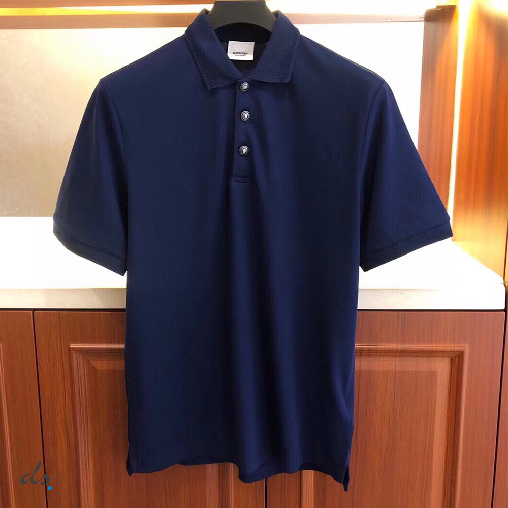Burberry Cotton Pique Polo Shirt Navy (2)