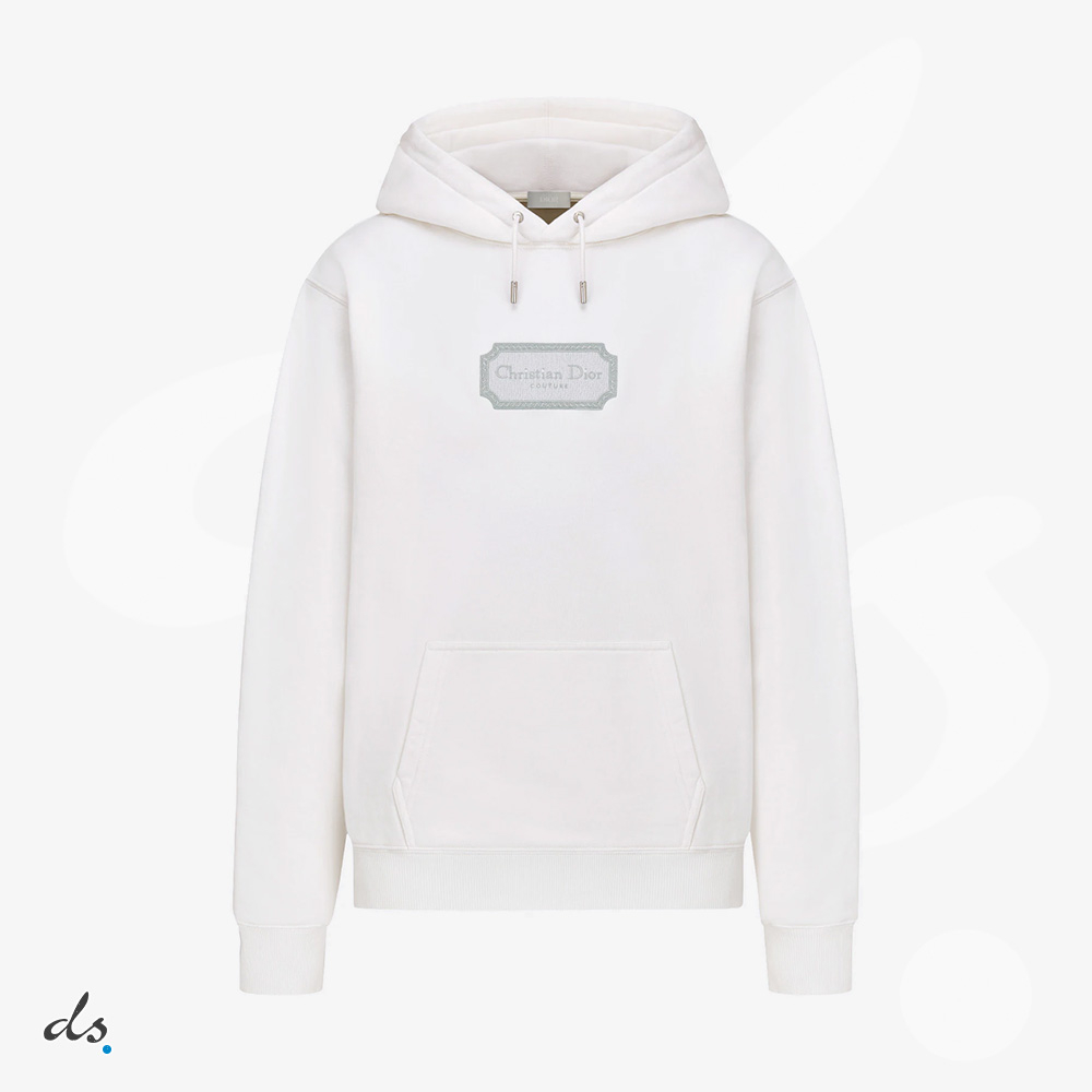 DIOR RELAXED-FIT HOODED SWEATSHIRT WHITE