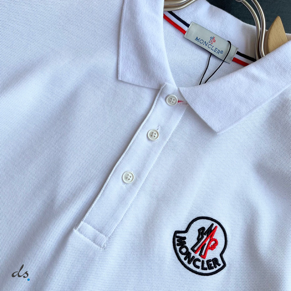 Moncler Logo Polo Shirt White (4)