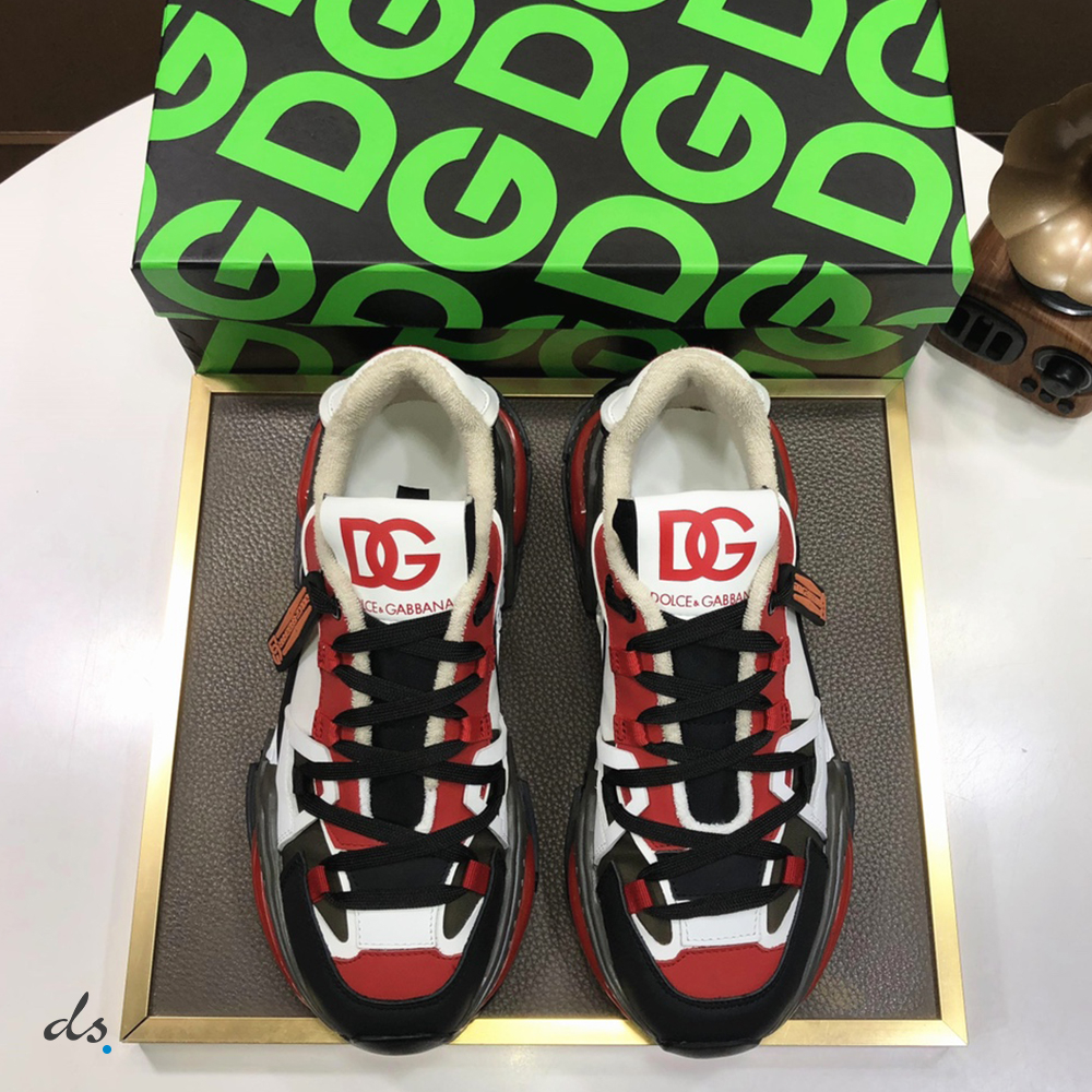 Dolce & Gabbana D&G Mixed-material Airmaster sneakers Black and Red (3)