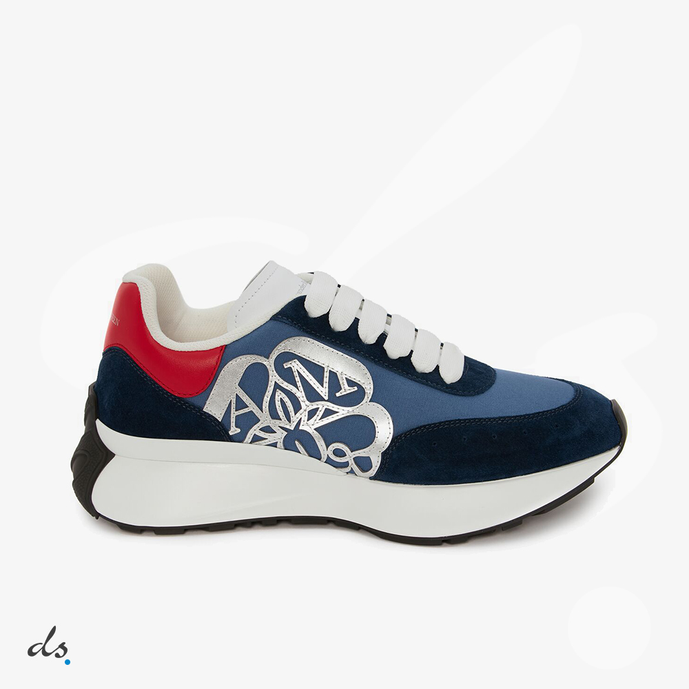 amizing offer Alexander McQueen Sprint Runner in Navy and red