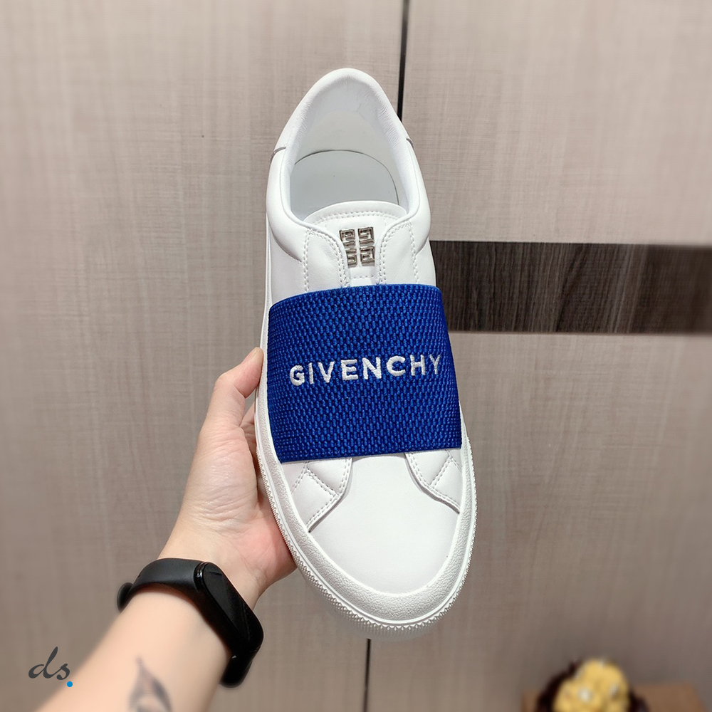 GIVENCHY Sneakers in leather with GIVENCHY webbing Blue (3)