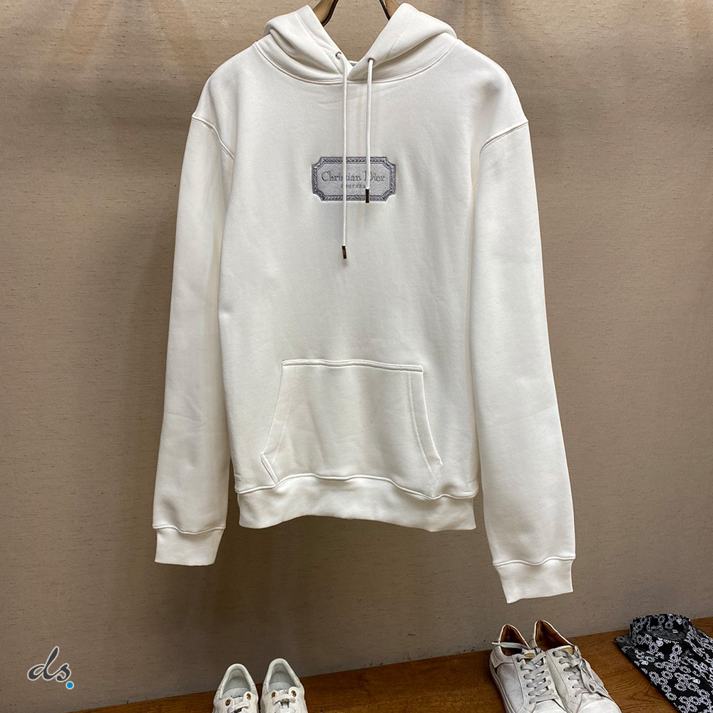 DIOR RELAXED-FIT HOODED SWEATSHIRT WHITE (2)