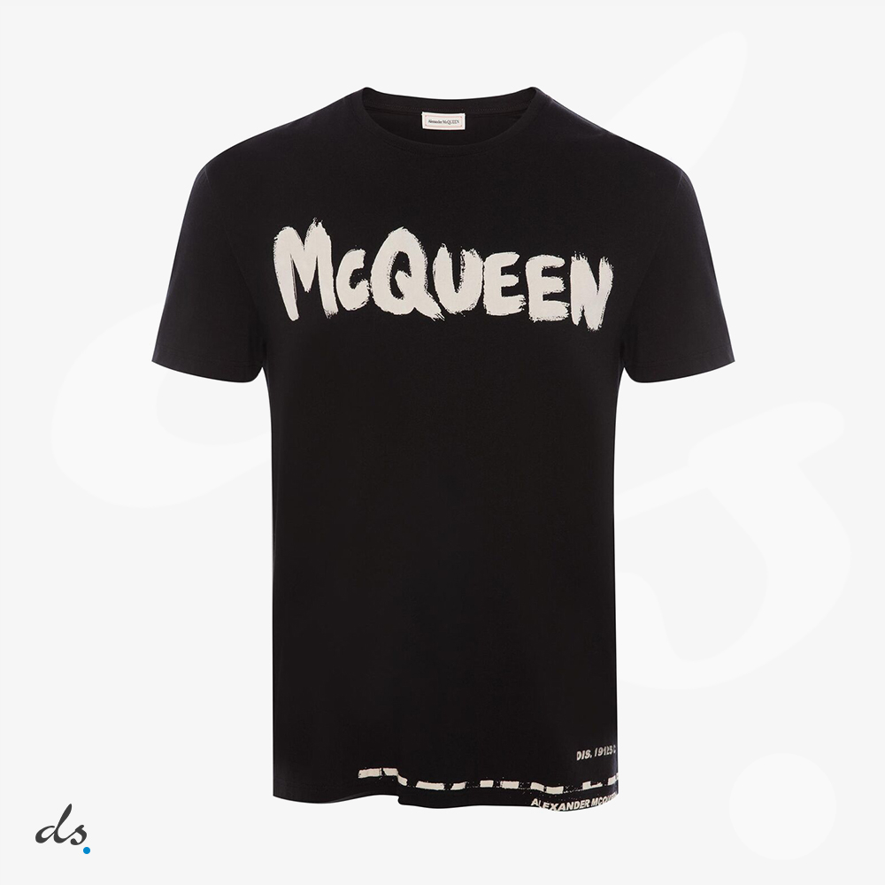 Alexander McQueen Men's Graffiti T-shirt in Black (1)