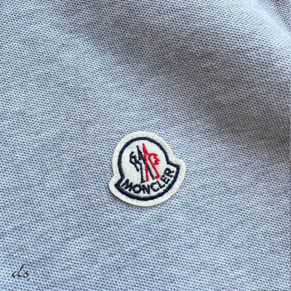 Moncler Logo Polo Shirt Gray With Tricolor Accents (4)