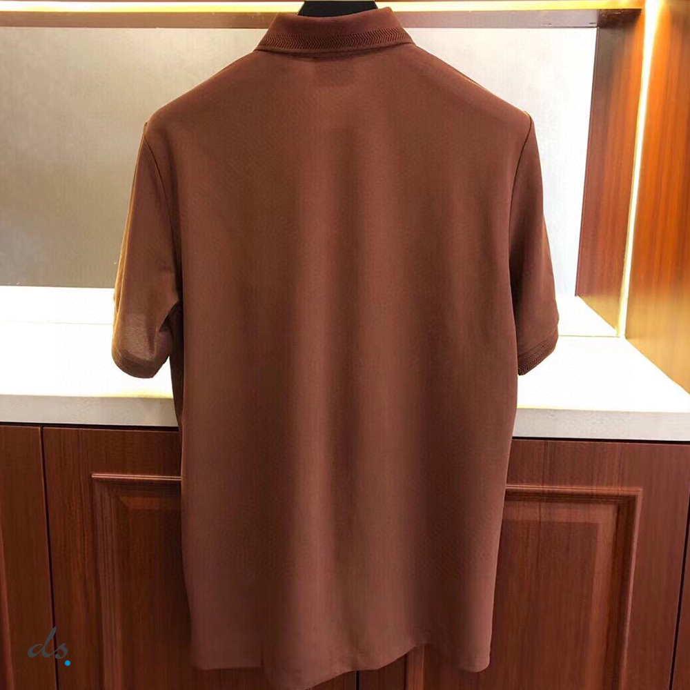 Burberry Cotton Pique Polo Shirt Chestnut Brown (3)