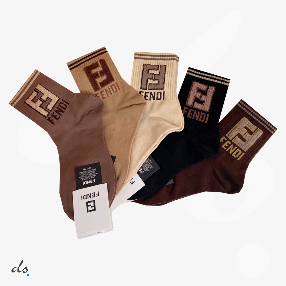 amizing offer FENDI ONE BOX AND FIVE PAIRS MID LENGTH SOCKS